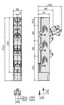 EUROSWITCH DIN3  - Schraubanschluss 3xM12