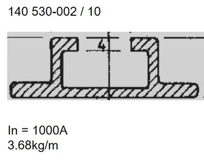 Sammelschiene In = 1000A / Typ Cu C-Profil