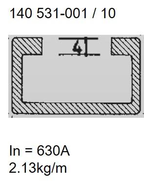 Sammelschiene In = 630A / Typ Cu C-Profil