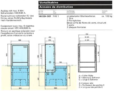 FILENIT Kabelverteilkabine FVK 1 kompl. nach EN61439-5 mit Betontüren / 4-polig