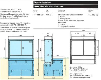 FILENIT Kabelverteilkabine FVK 2 kompl. nach EN61439-5 mit Betontüren / 4-polig